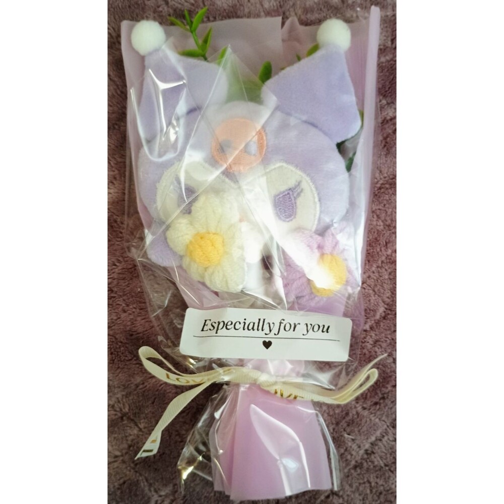 Plush Flower Bouquet Purple Daisy Gift Arrangement Decorative Wrapped